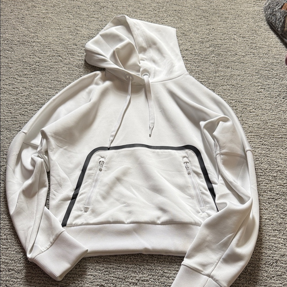 Under Armour White Hoodie with Black Trim Accents